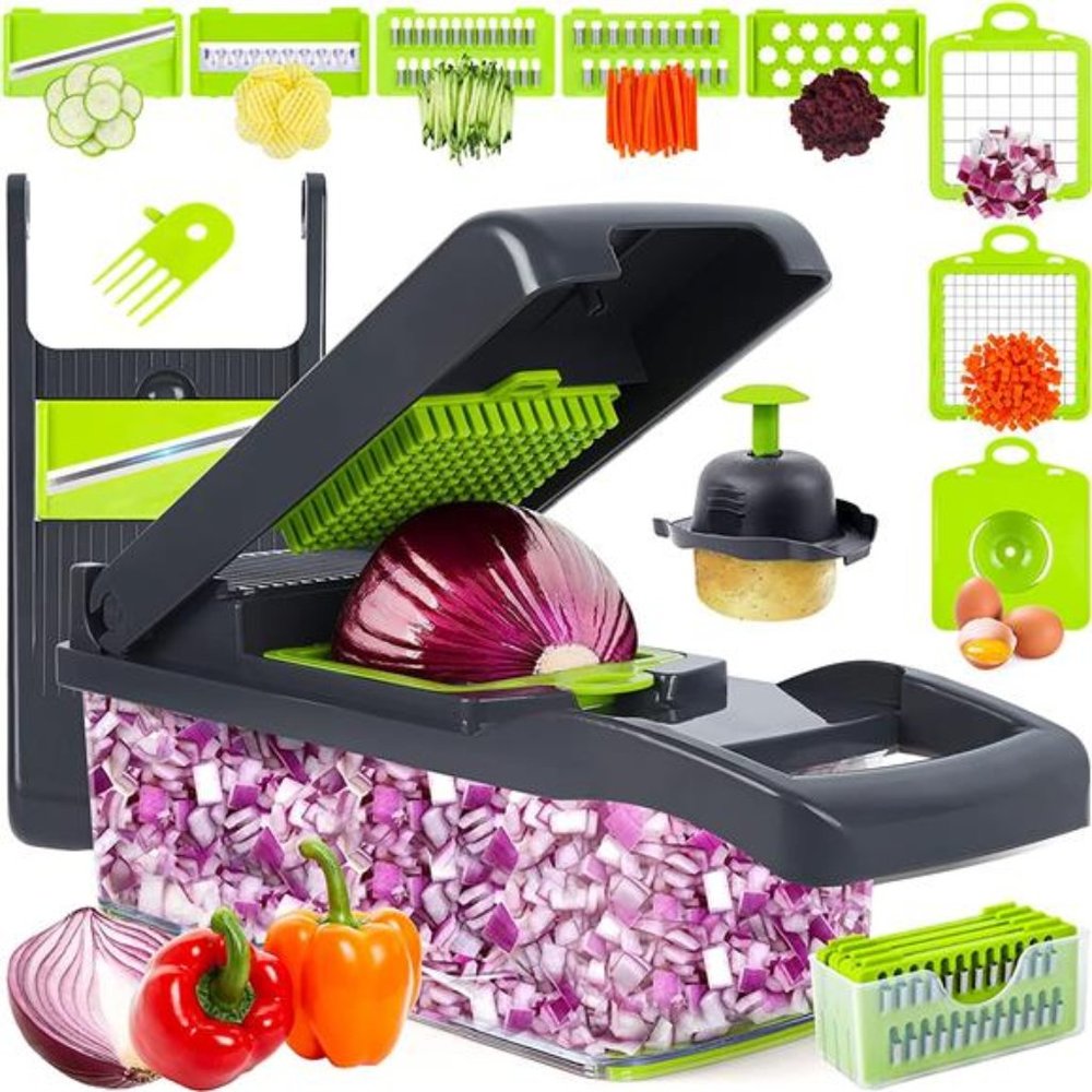 Vegetable Chopper, Pro 10 in 1professional food Chopper multifunctional
